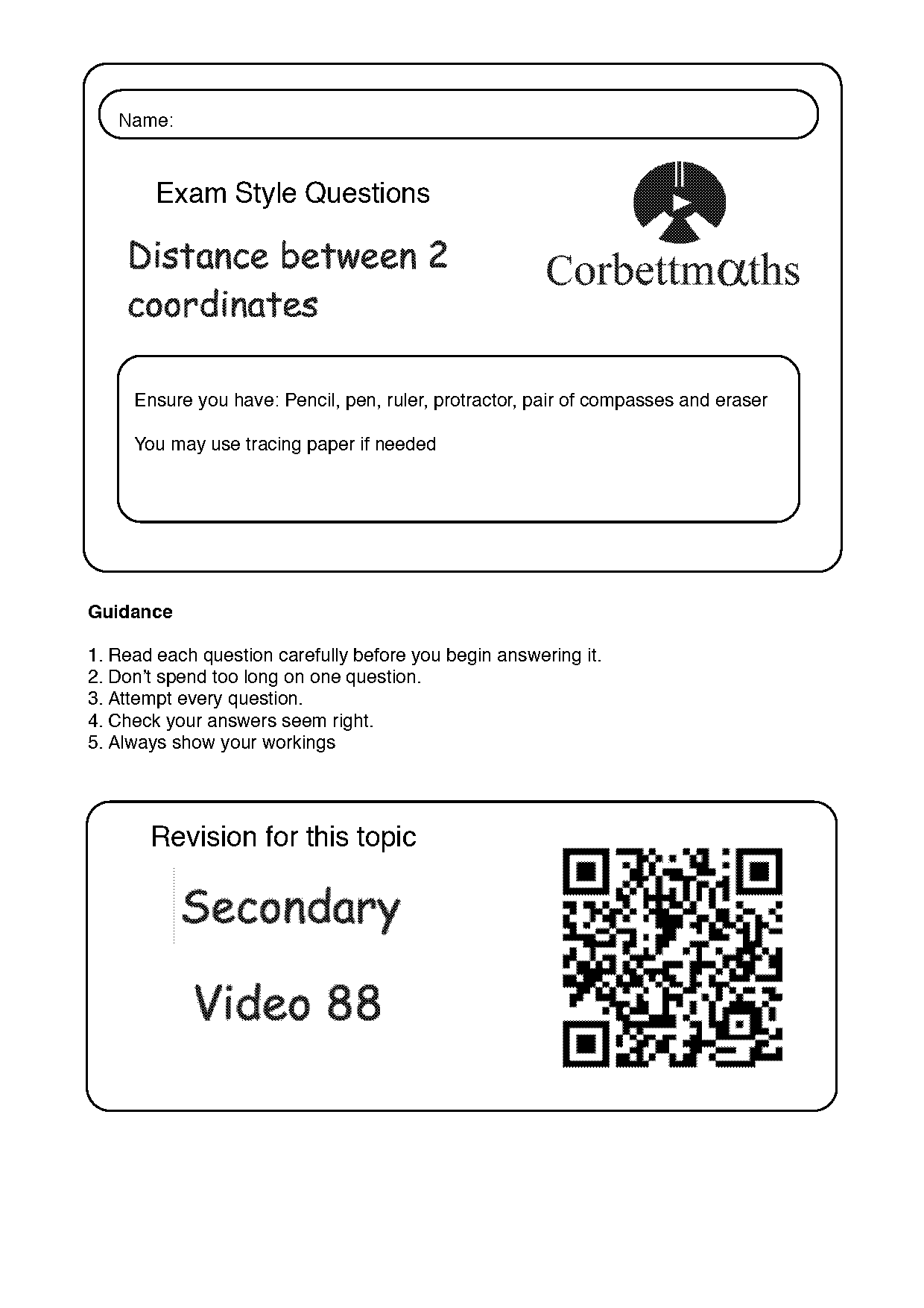 length of line segment worksheet answers